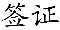 Chinese symbol for visa